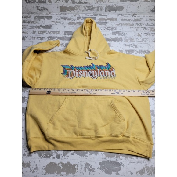 Disney Parks Retro Rainbow Hoodie Sweatshirt - Large- Yellow - Disneyland Resort - Picture 3 of 5